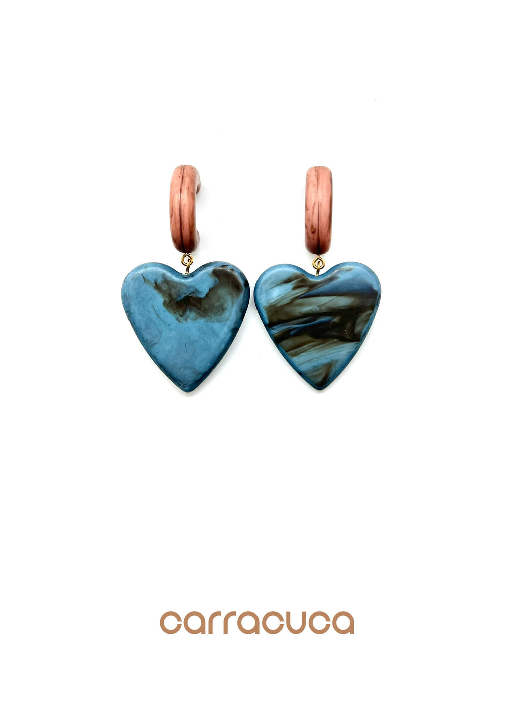 Pendientes pasta mate forma corazón