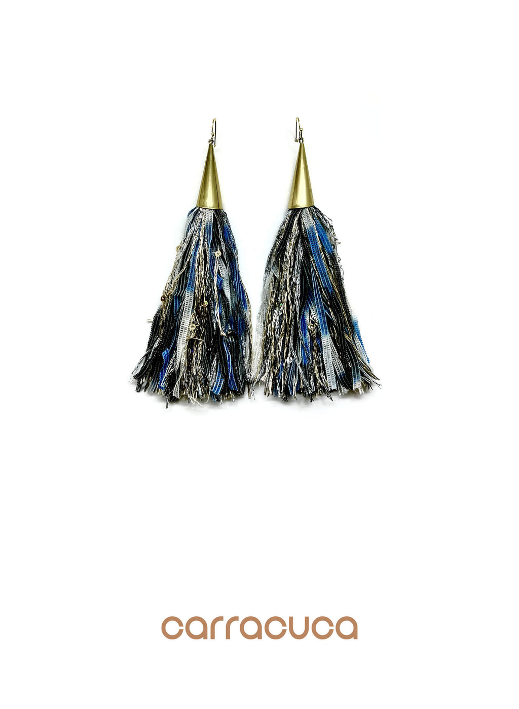 Pendientes flecos azules