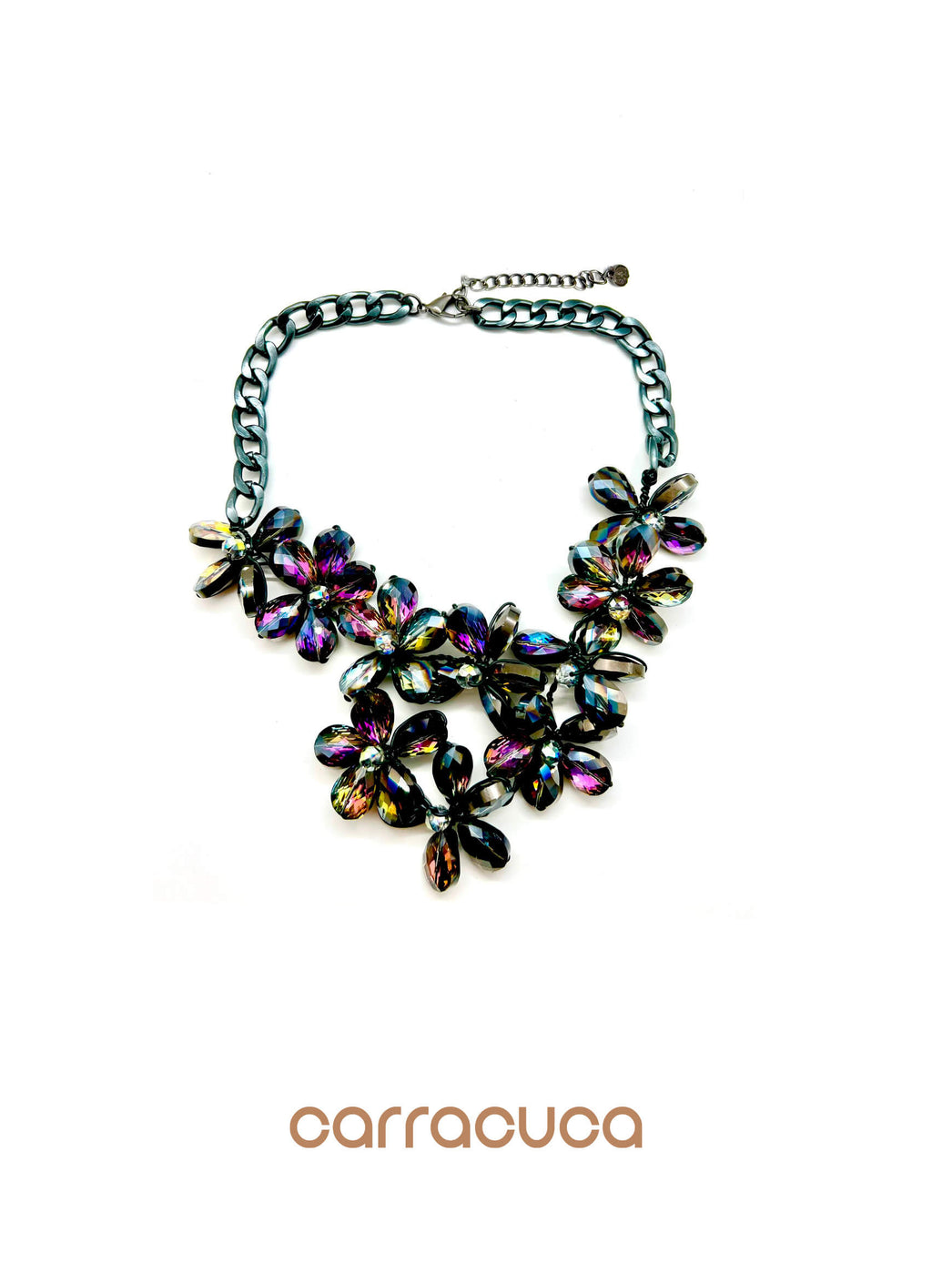 Collar corto flores cristal