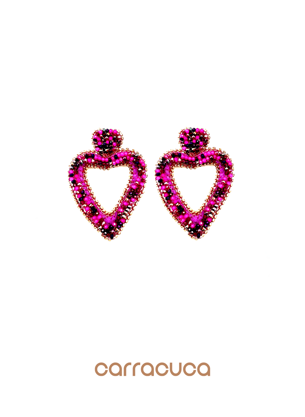 Pendientes abalorios corazón