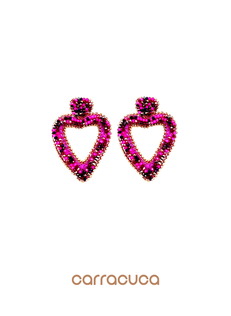 Pendientes abalorios corazón