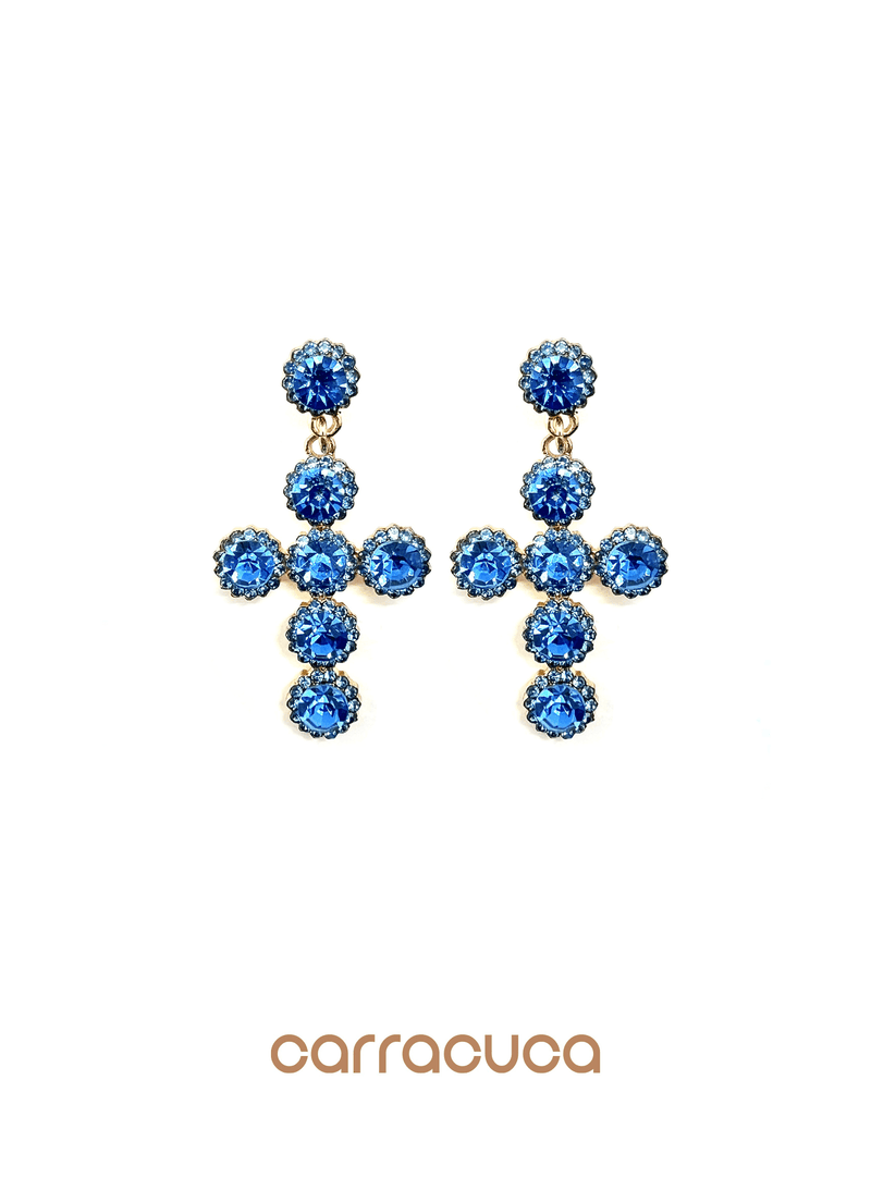 Pendientes cruz joya
