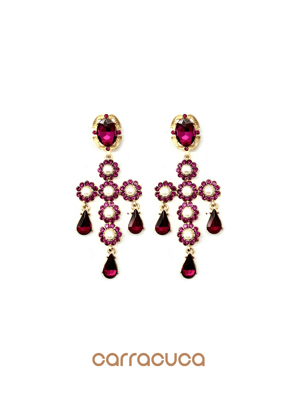 Pendientes cruz joya