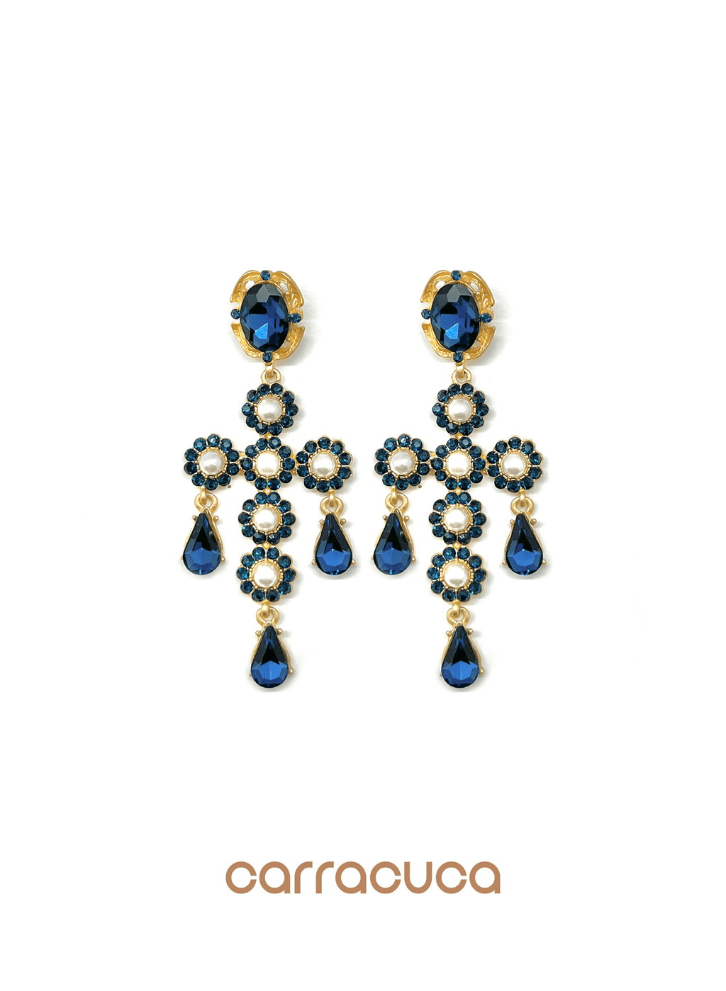 Pendientes cruz joya