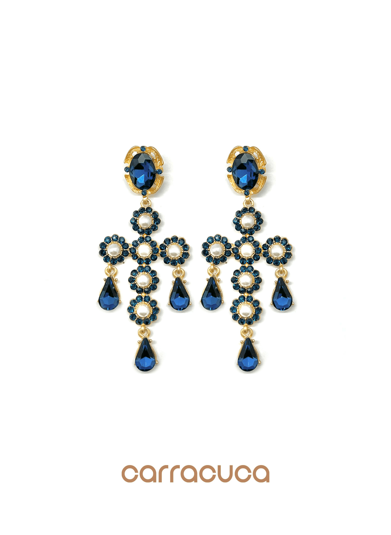 Pendientes cruz joya