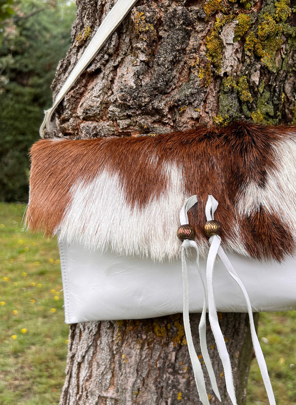 Bolso piel y pelo natural bandolera