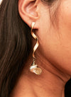 Pendientes espiral dorado caracola