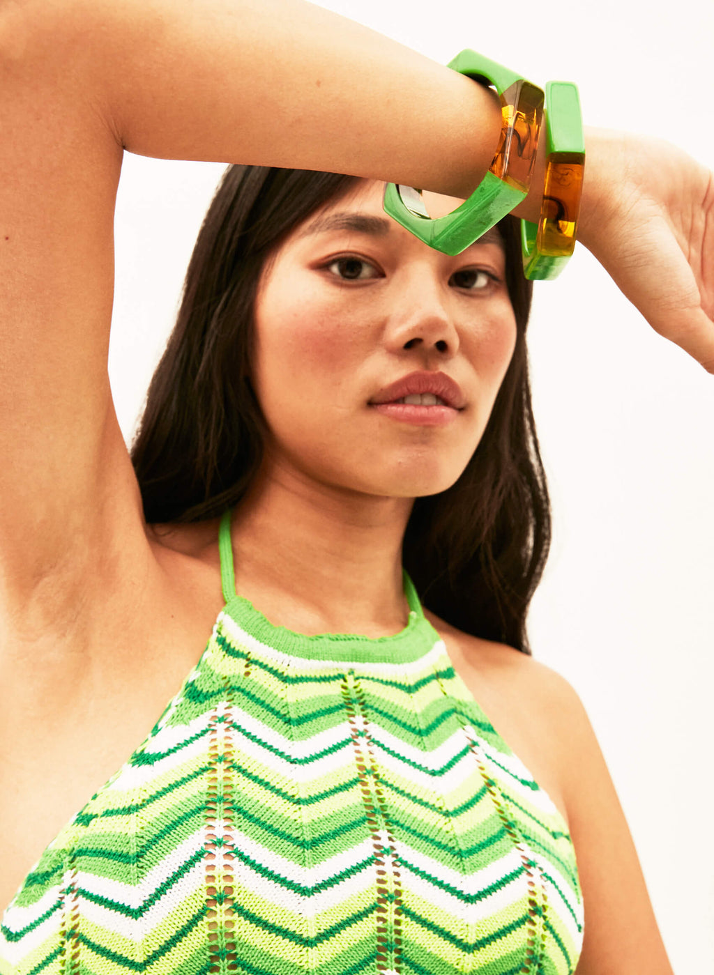 Pulsera hexagonal pasta verde