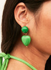 Pendientes pasta corazón verde