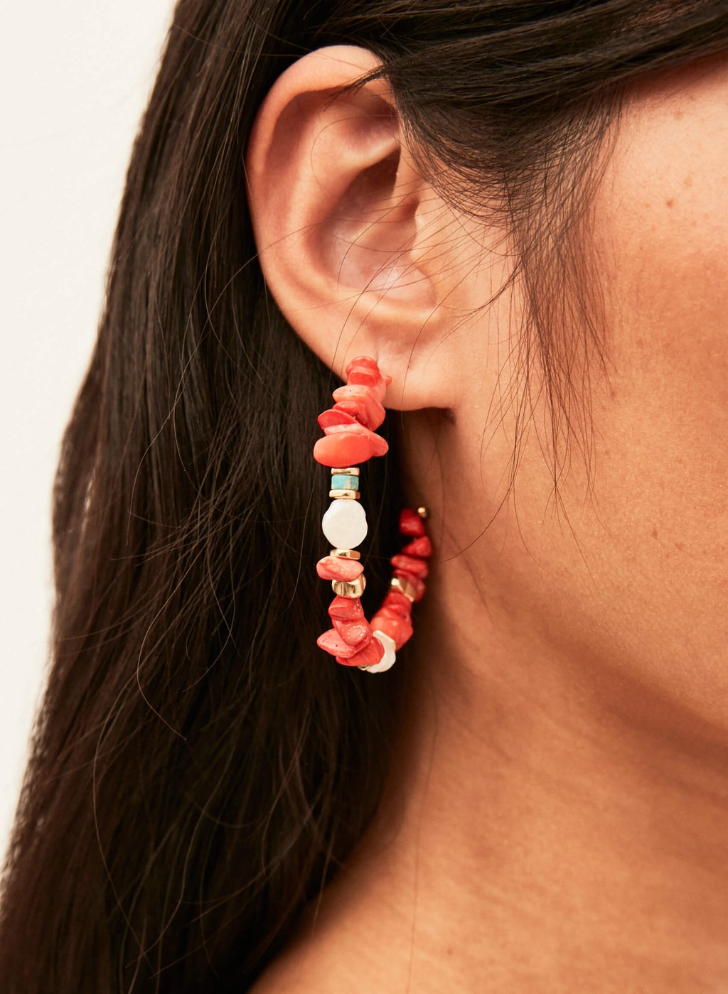 Pendientes aro coral