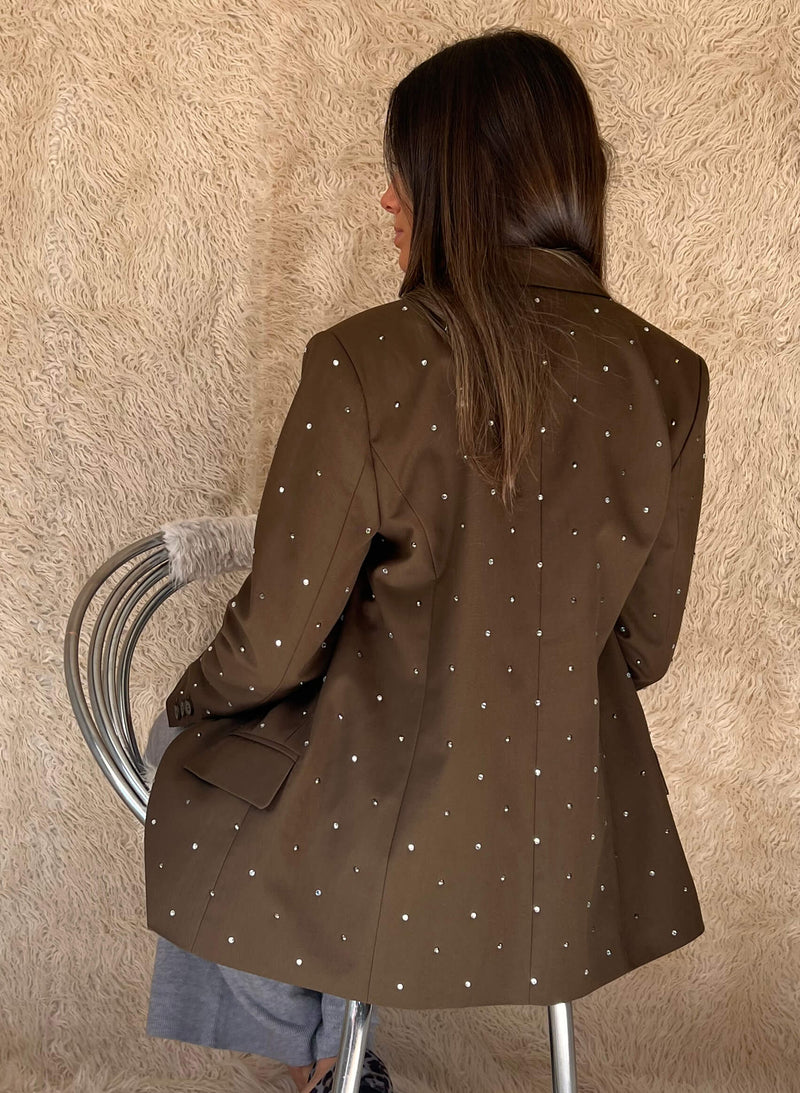 Blazer motivo brillantes marrón