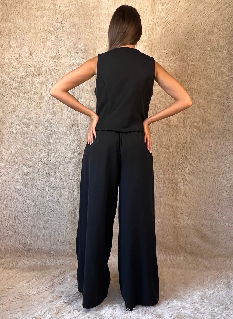 Pantalón tailor pinzas negro