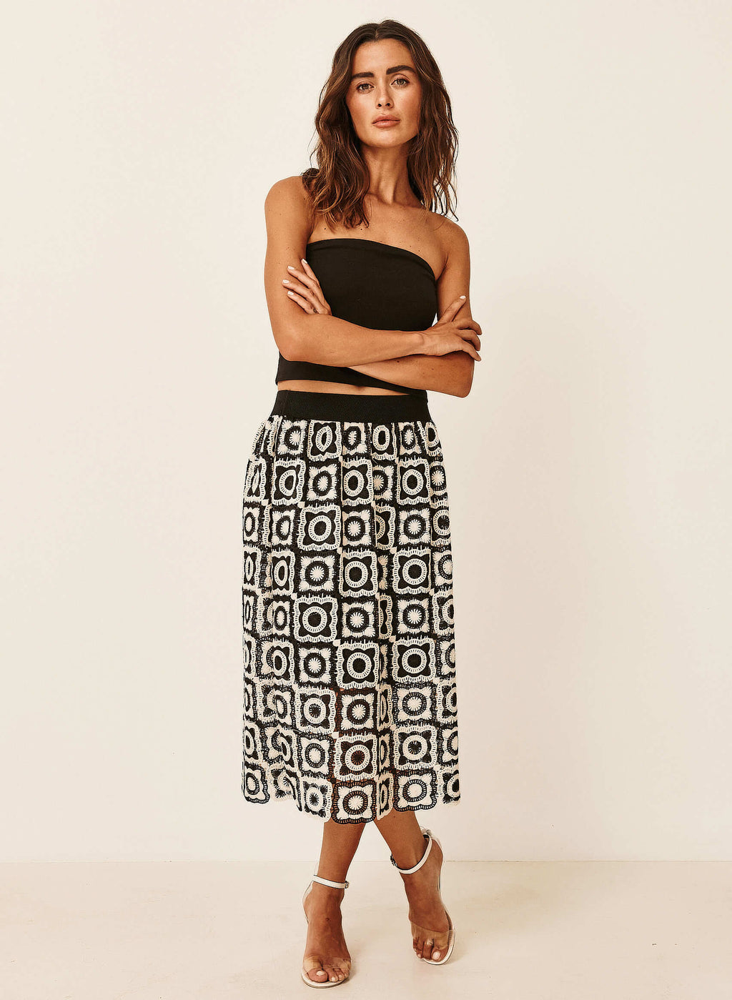 Falda  midi crochet