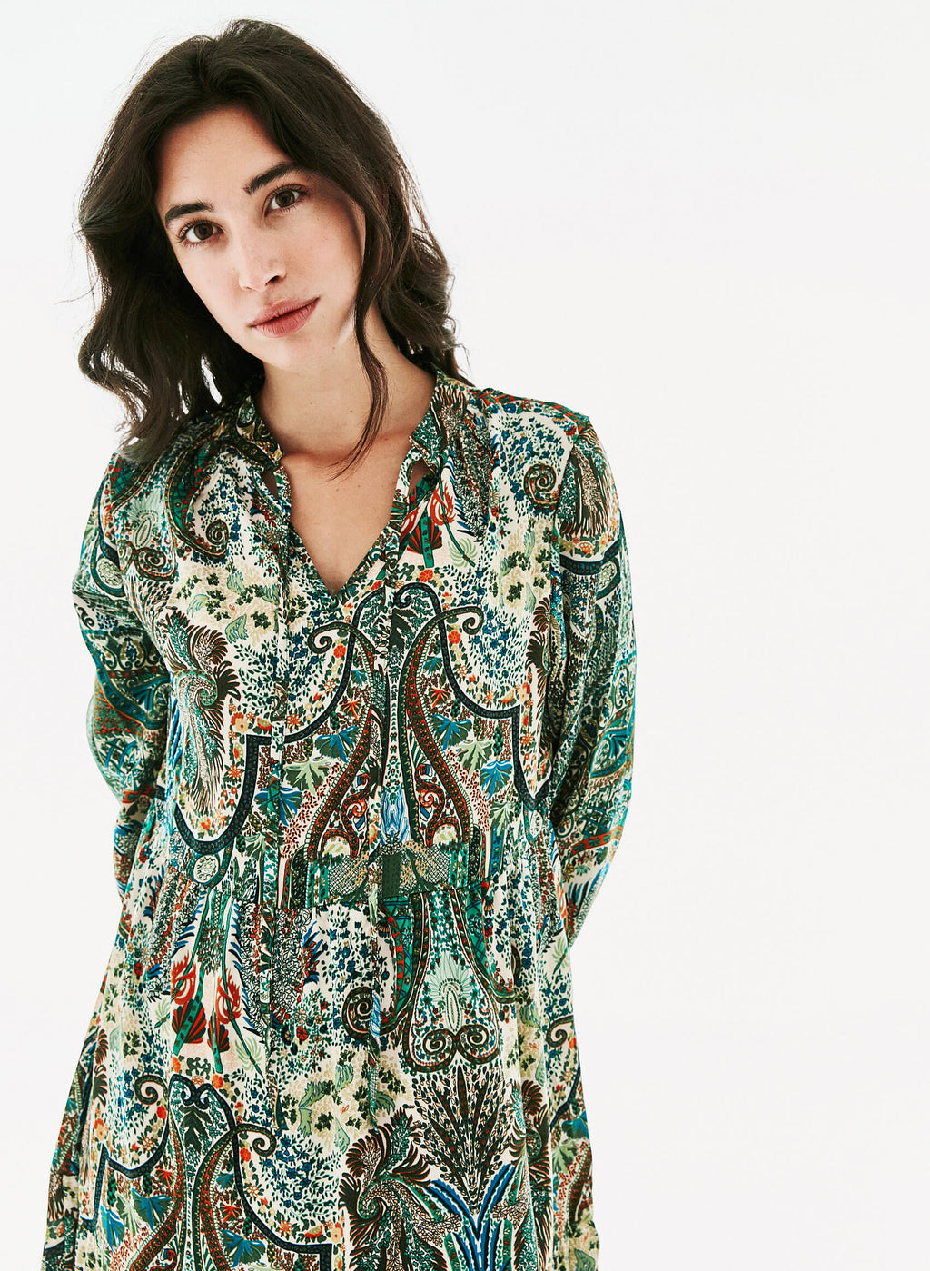 Vestido Paisley volantes