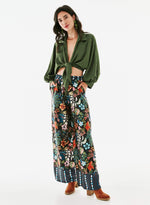 Pantalón satinado estampado
