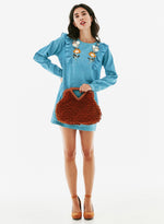 Vestido denim bordados