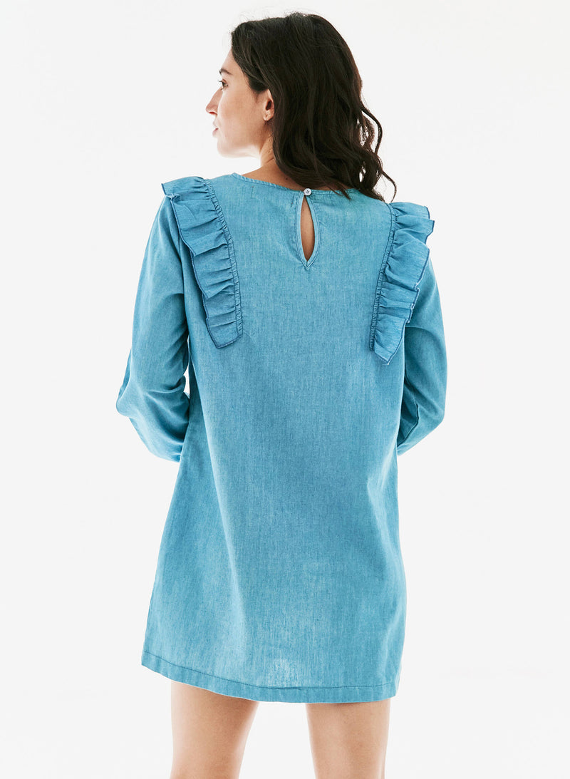 Vestido denim bordados