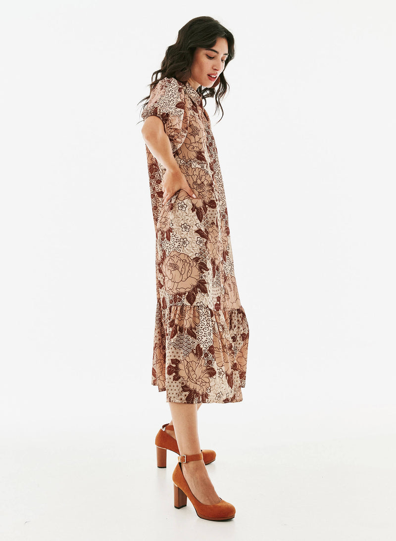 Vestido raso estampado