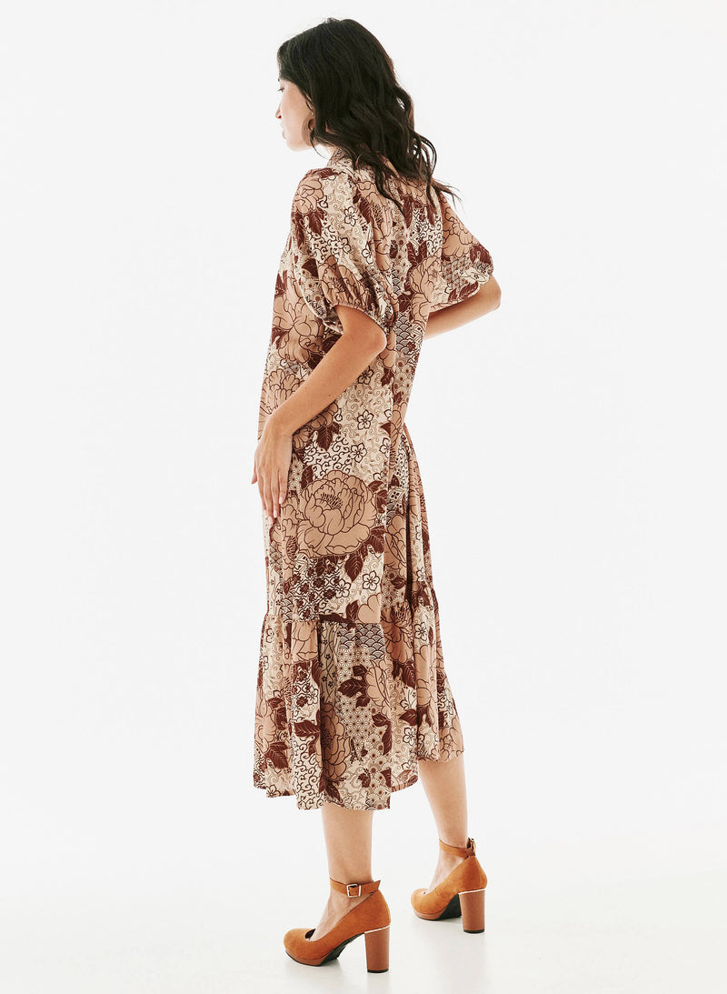 Vestido raso estampado