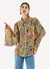 Camisa seda manga acampanada