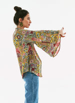 Camisa seda manga acampanada