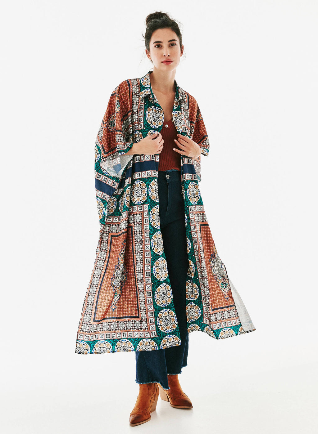 Kimono seda estampado