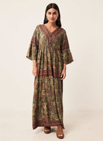 Vestido largo seda paisley