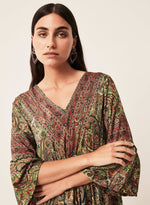 Vestido largo seda paisley