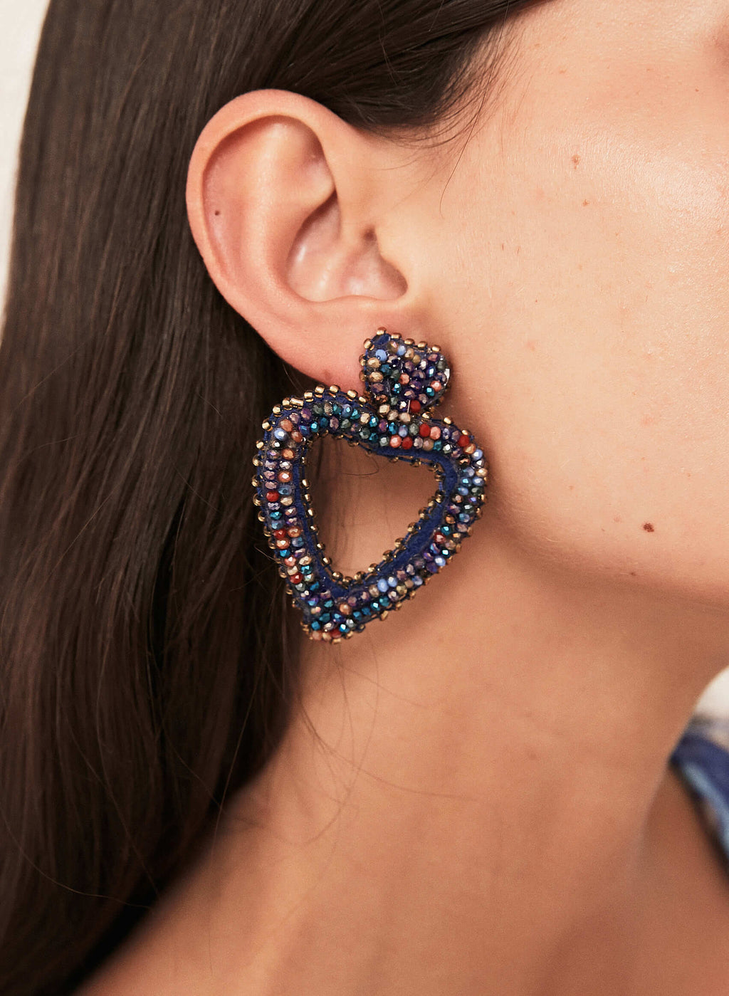 Pendientes abalorios corazón