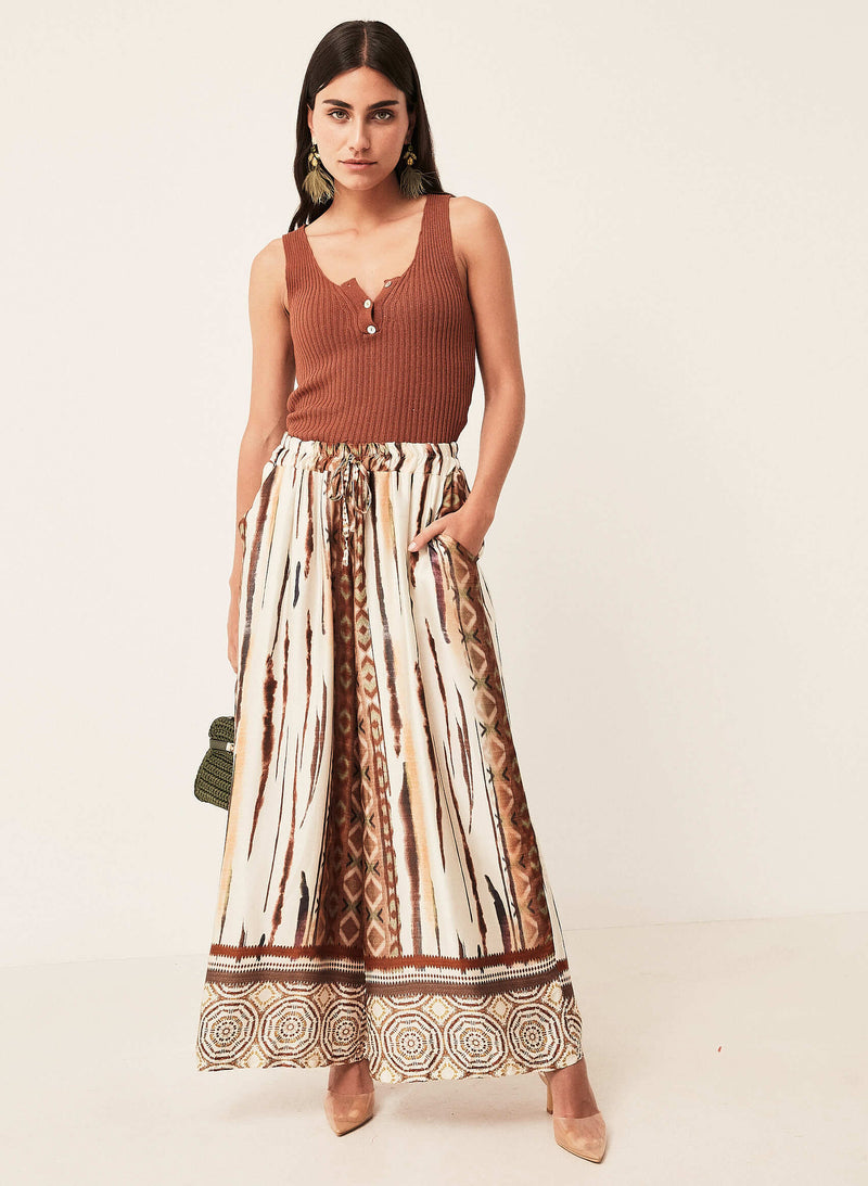 Pantalón fluido mezcla seda