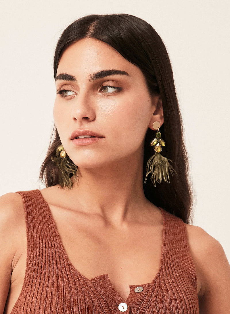Pendientes colgantes plumas