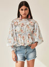 Blusa vintage flores transparencias