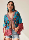 Kimono Boho bordado flecos