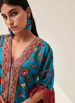 Kimono Boho bordado flecos
