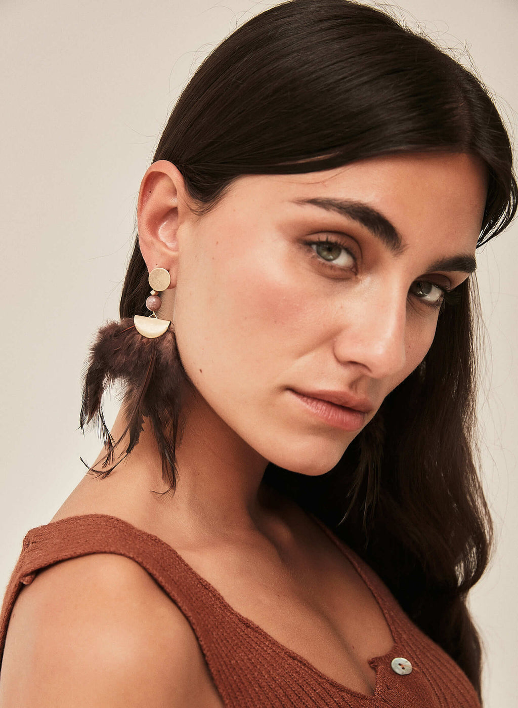 Pendientes colgantes plumas