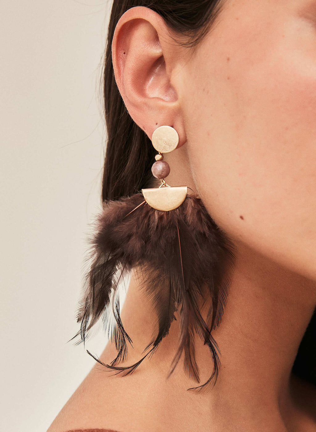 Pendientes colgantes plumas