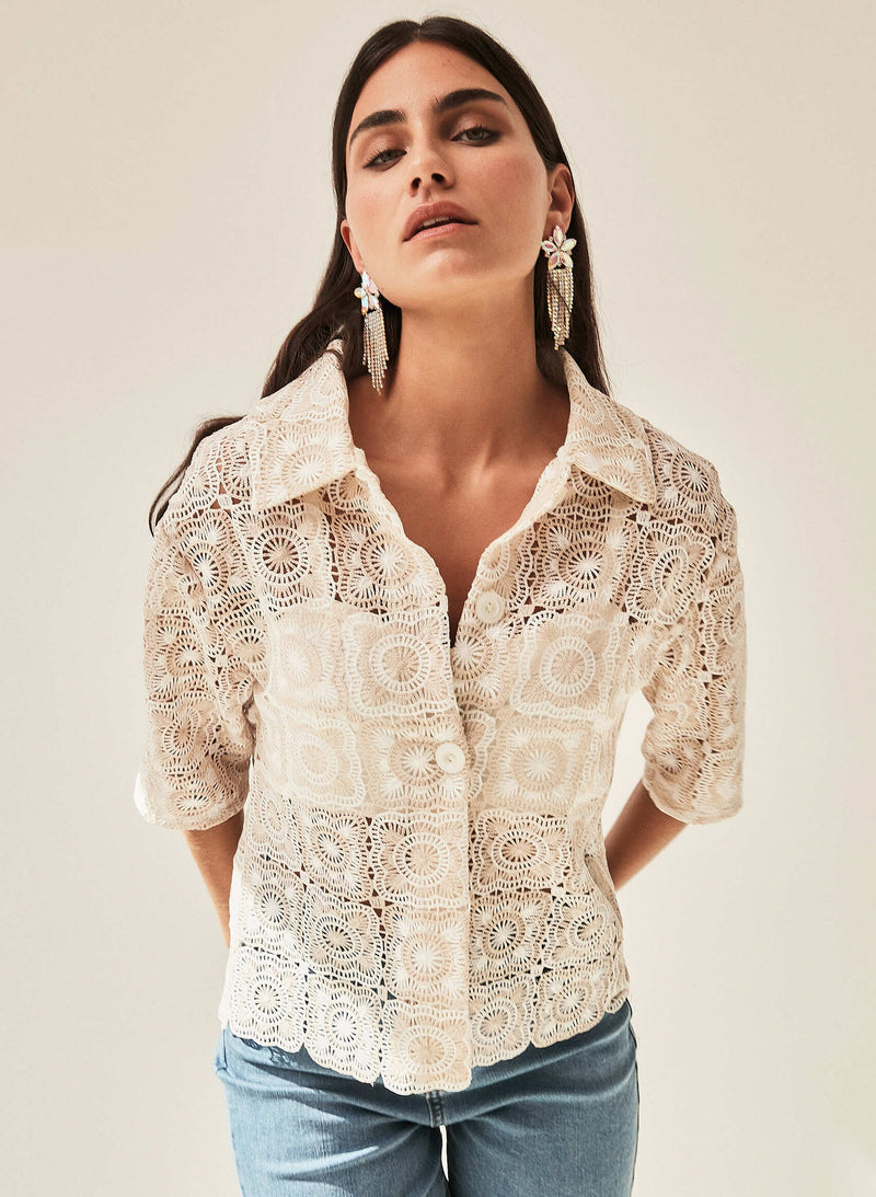 Camisa tipo crochet