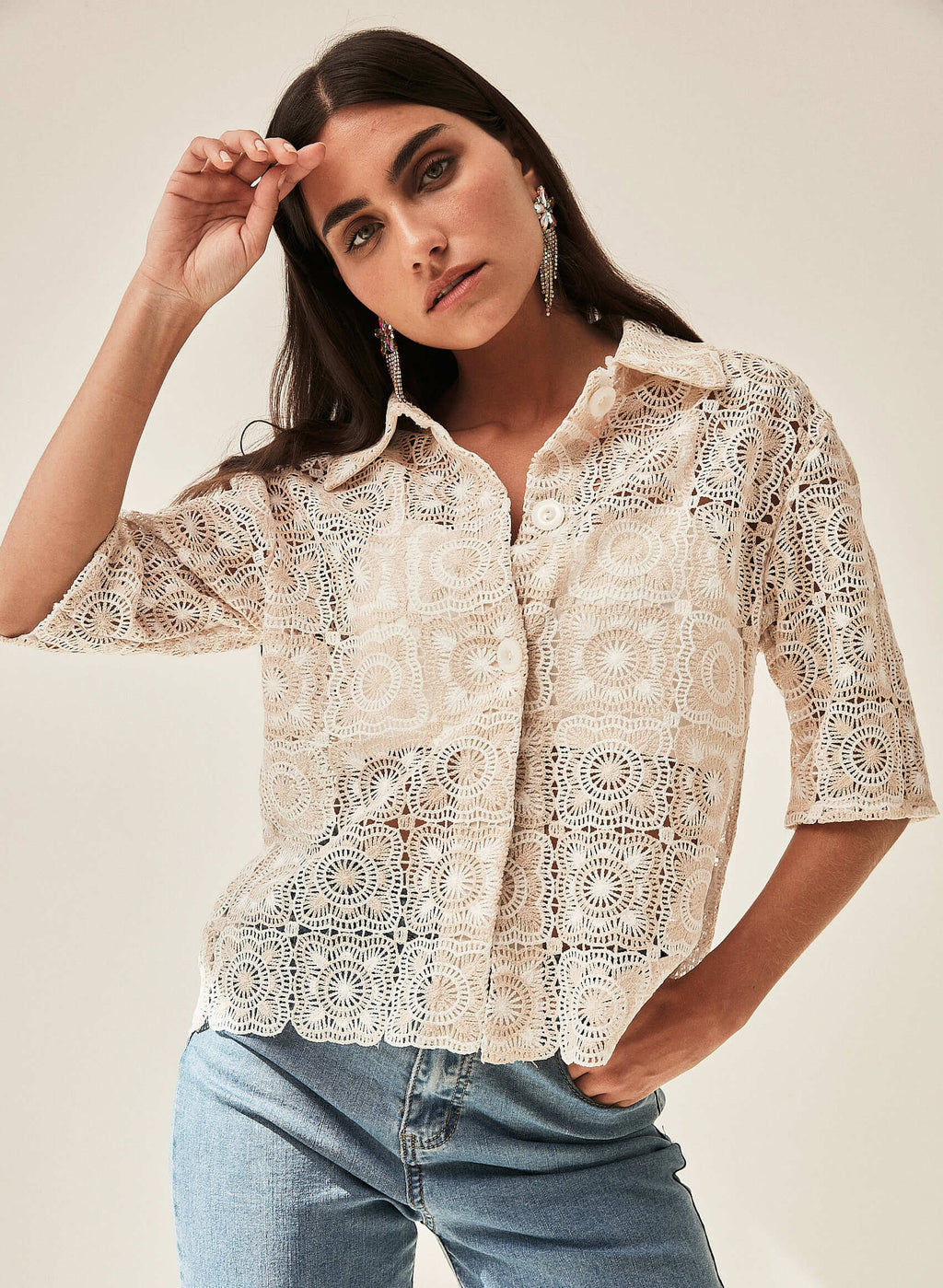 Camisa tipo crochet