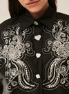 Camisa joya bordada negra