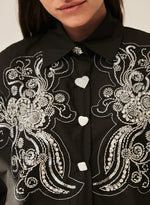 Camisa joya bordada negra