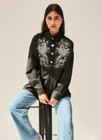 Camisa joya bordada negra