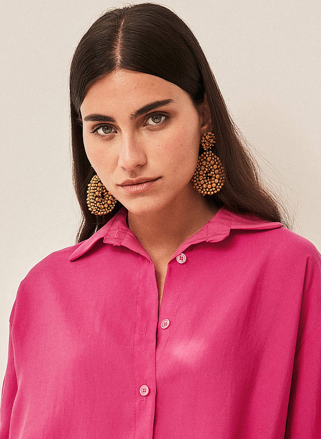 Pendientes bolitas madera