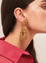Pendientes bolitas madera