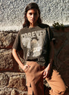 Camiseta efecto lavada estampada