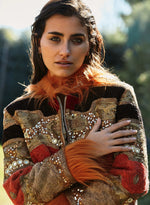 Chaqueta lentejuelas pelo