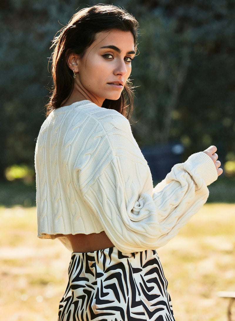 Jersey lana cropped ochos