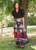 Blusa cropped manga abullonada