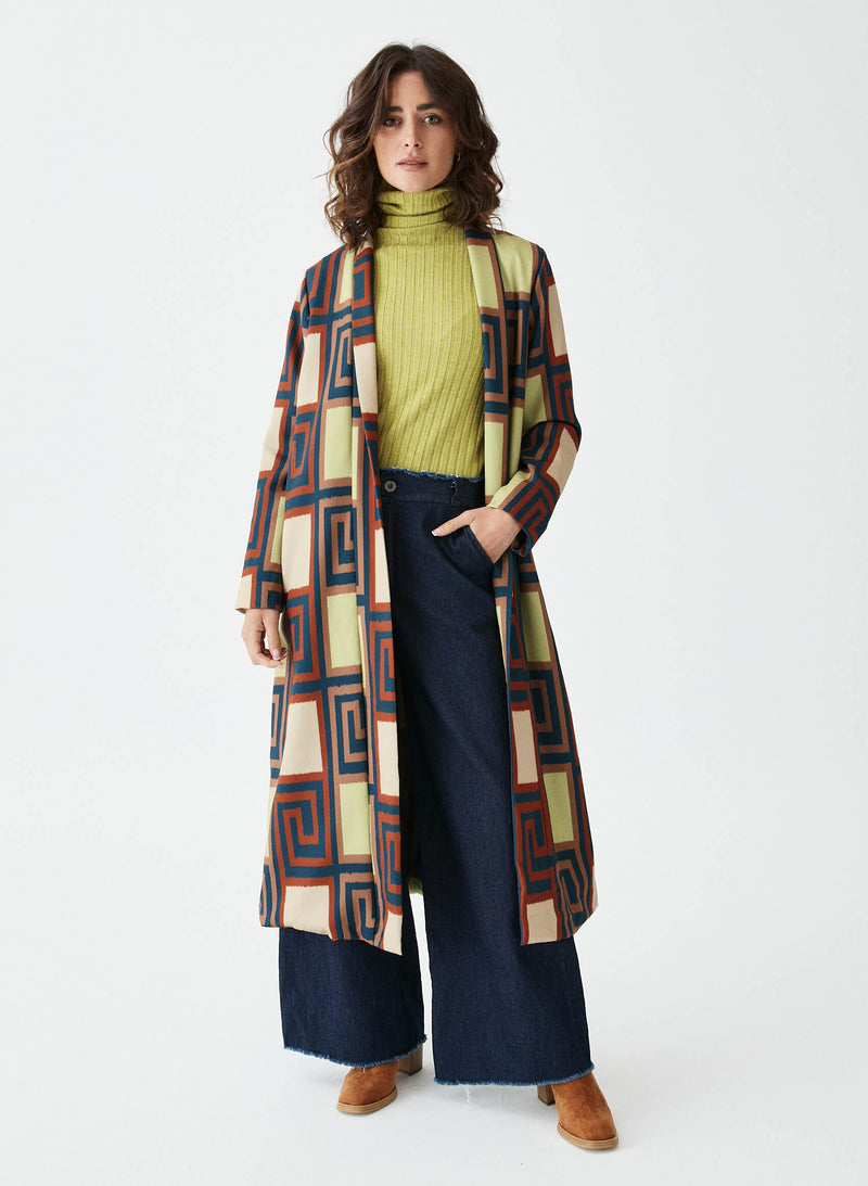 Kimono largo motivos geométricos