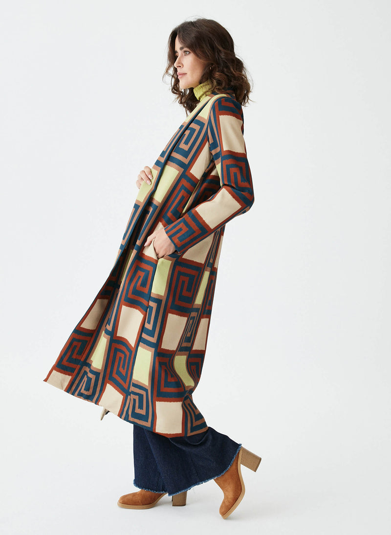Kimono largo motivos geométricos