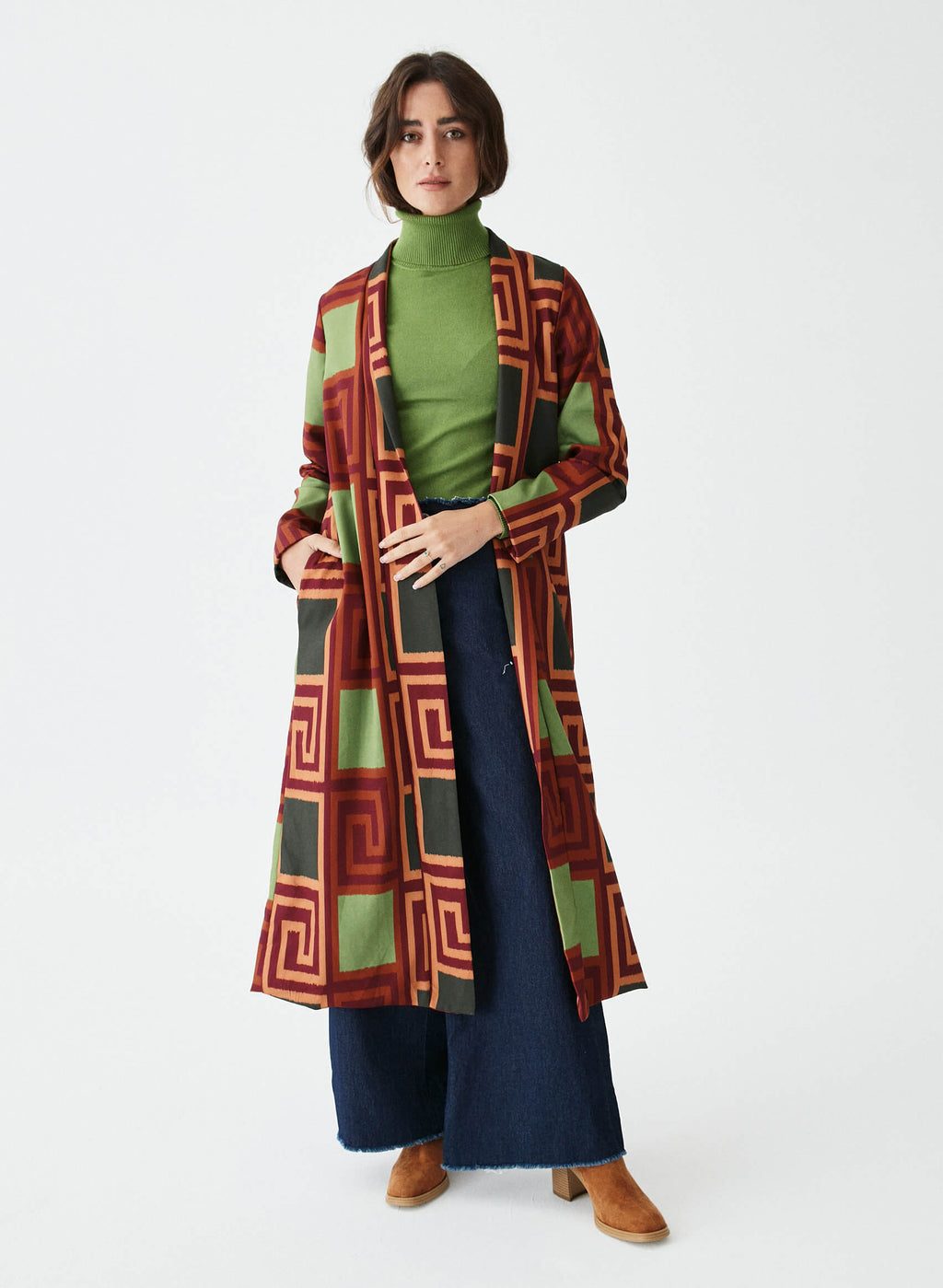 Kimono largo motivos geométricos